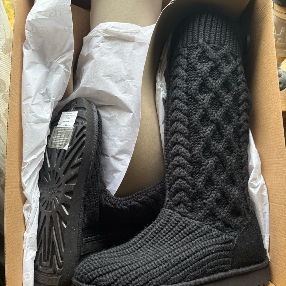Black Knit Tall Boots UGG